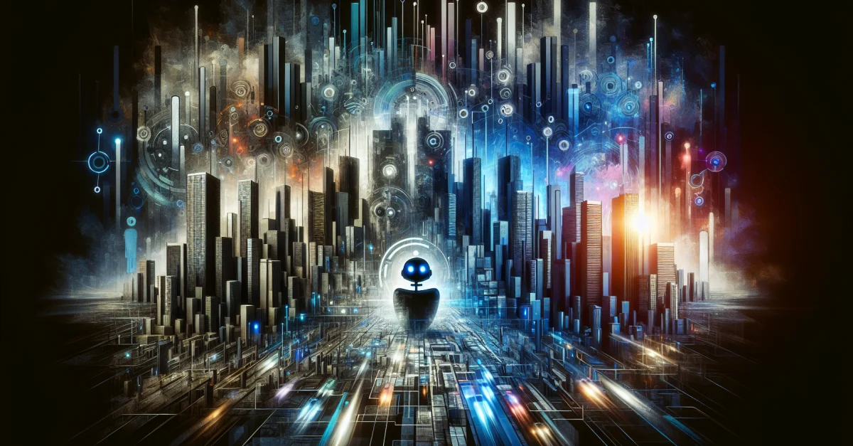 A dynamic representation of the rapid rise of AI chatbots contrasted with current traffic statistics, symbolizing the future of communication.