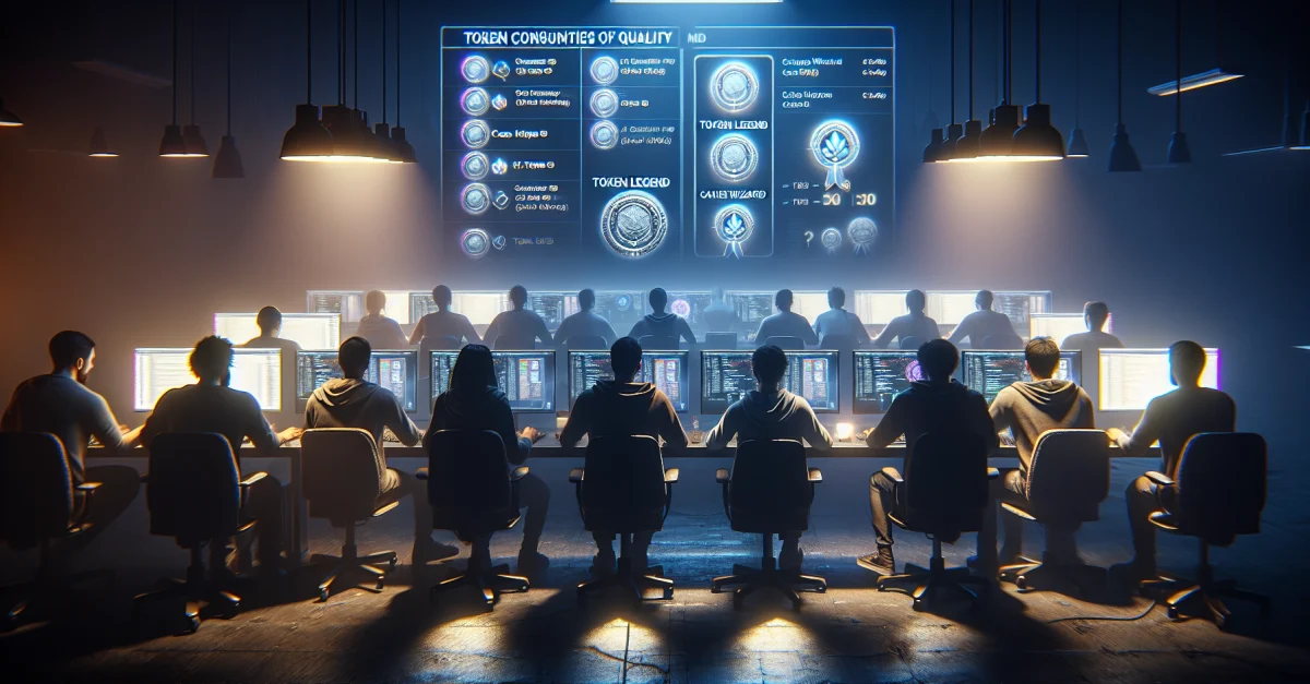 Meta-Mitarbeiter konkurrieren um digitale Token in einem internen Leaderboard. Das Bild zeigt die angespannten Gesichter und den Fokus auf den Bildschirmen.