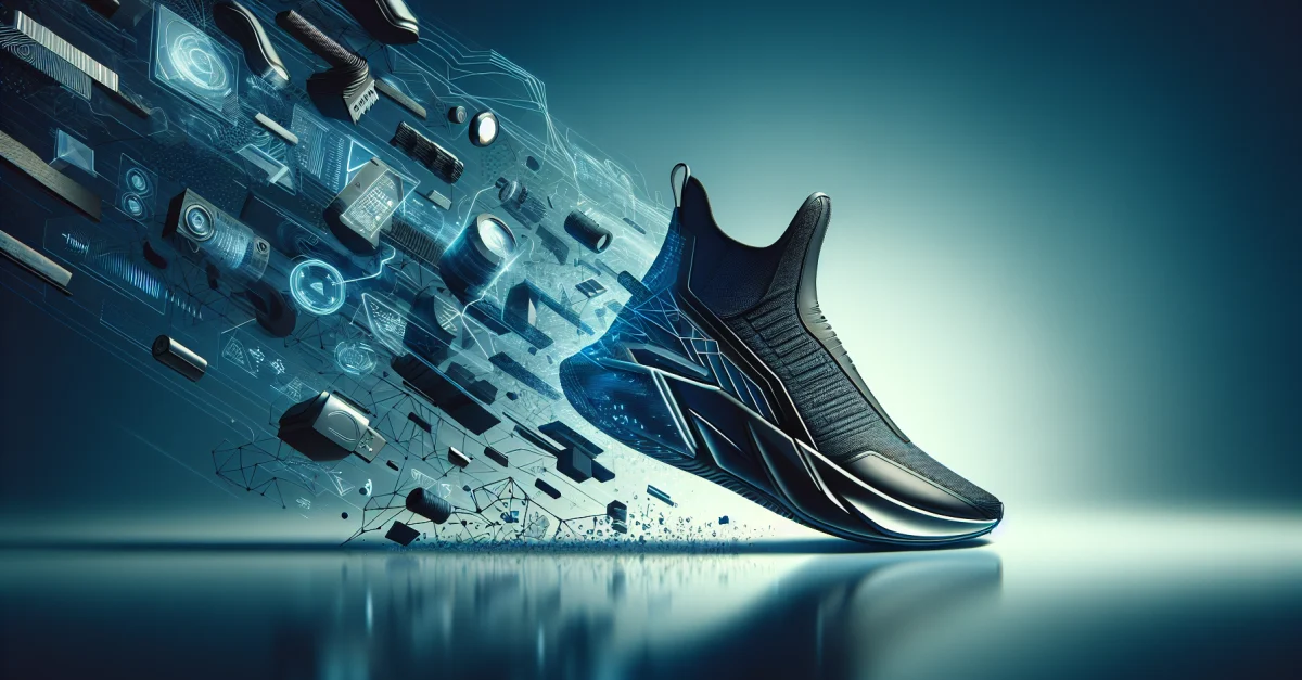 Allbirds' radikale Transformation von Schuhen zu KI-Technologie, symbolisiert durch einen futuristischen Schuh in digitaler Landschaft.