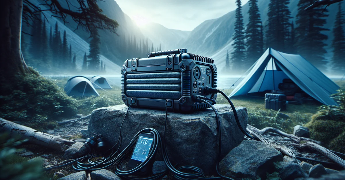 The DJI Power 1000 Mini is a portable energy source, ideal for off-grid lifestyles, depicted in a natural setting.