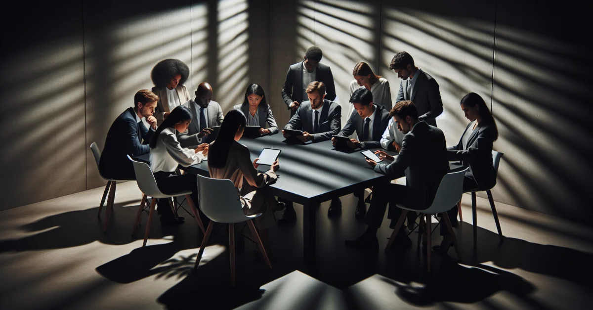 Professionelle analysieren Daten in einem modernen Büro, während stärkere KI-Modelle die Geschäftstransaktionen revolutionieren.
