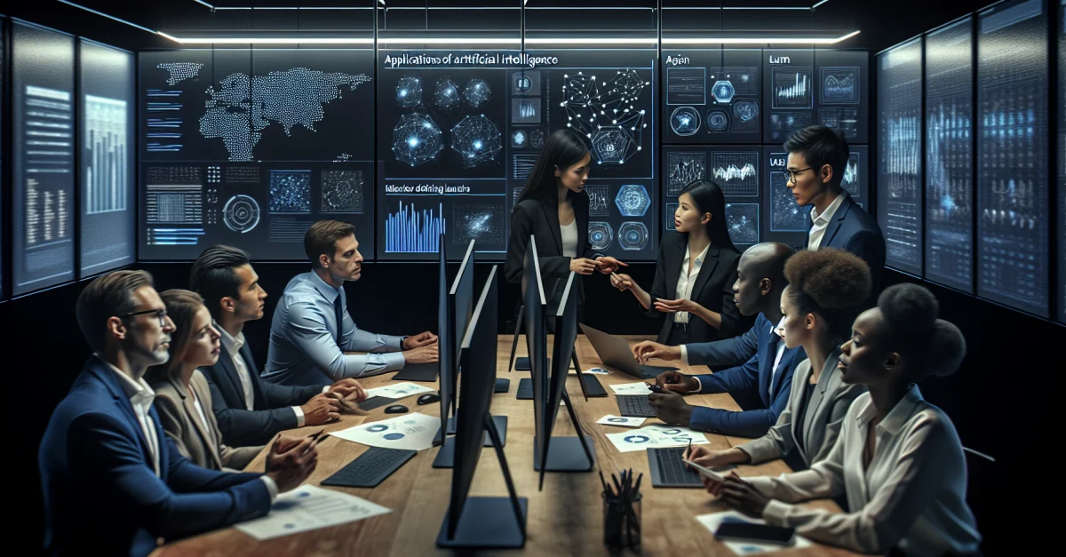 Professionelle in einem modernen Büro diskutieren über KI-Anwendungen und den neuen Gemini-Speicher von Google in Europa.