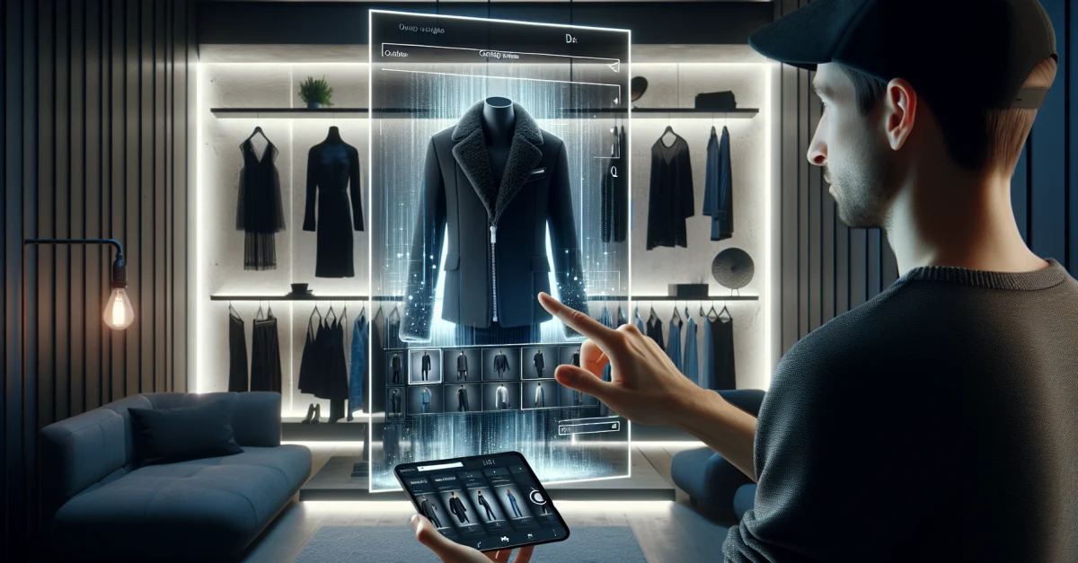 Eine Person nutzt die neue KI-gestützte Anprobe-Funktion von Google Photos, um Kleidung virtuell anzuprobieren und Outfits zu kombinieren.