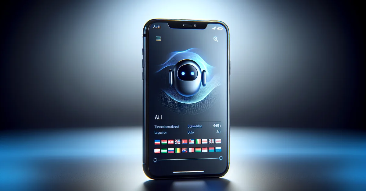 Smartphone mit Tencent KI-Übersetzungsmodell, das 33 Sprachen offline unterstützt. Fortschritt in der maschinellen Übersetzung für Nutzer mit Internetbeschränkungen.