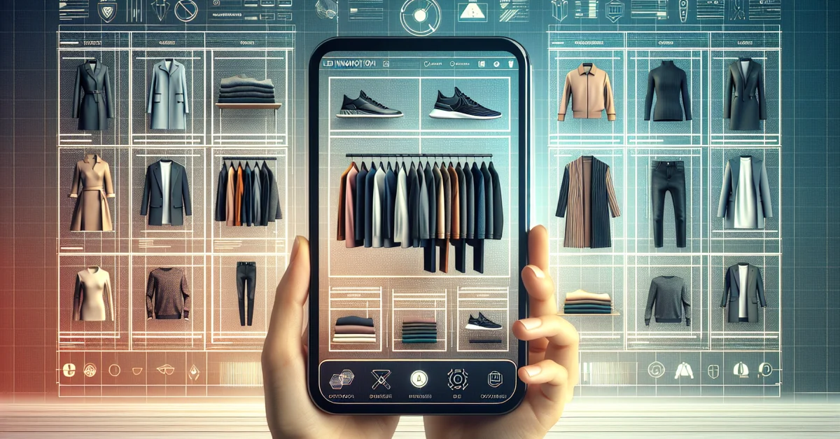 Digital wardrobe interface showcasing organized clothing items. Google's innovative feature for managing wardrobe digitally.