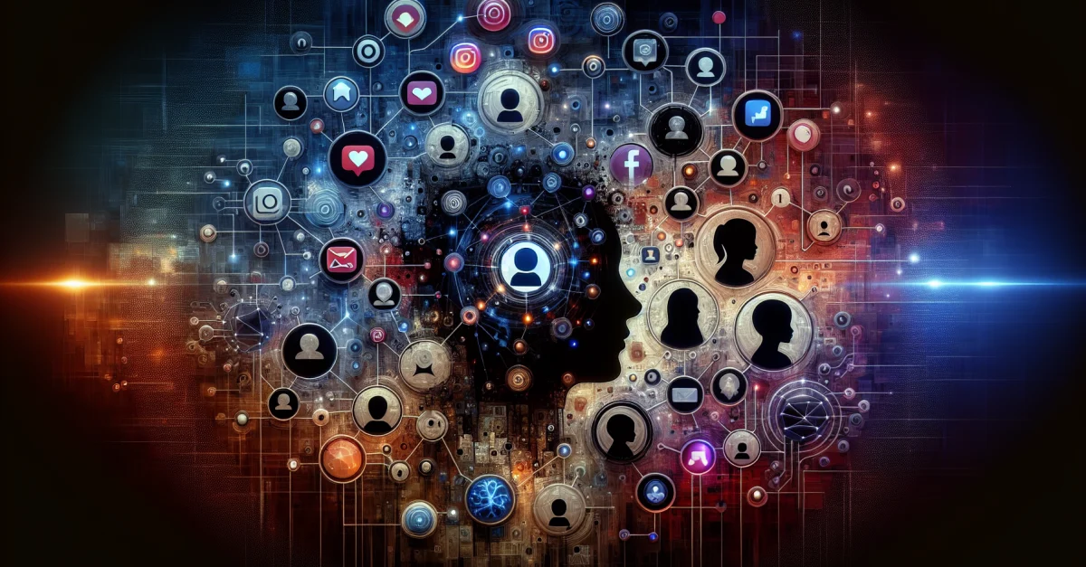 Conceptual image depicting the use of AI for identifying minors on social media, focusing on child protection and technology.