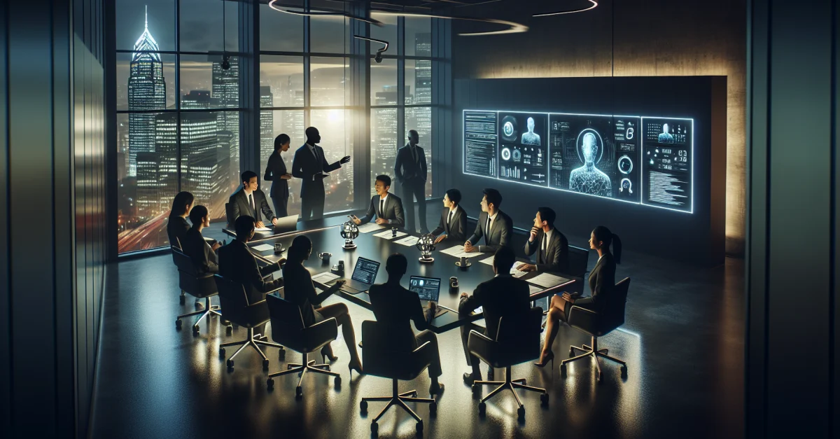 Deepseek executives discuss a funding round in a conference room that could value the company at $45 billion, signaling a shift in the AI landscape.