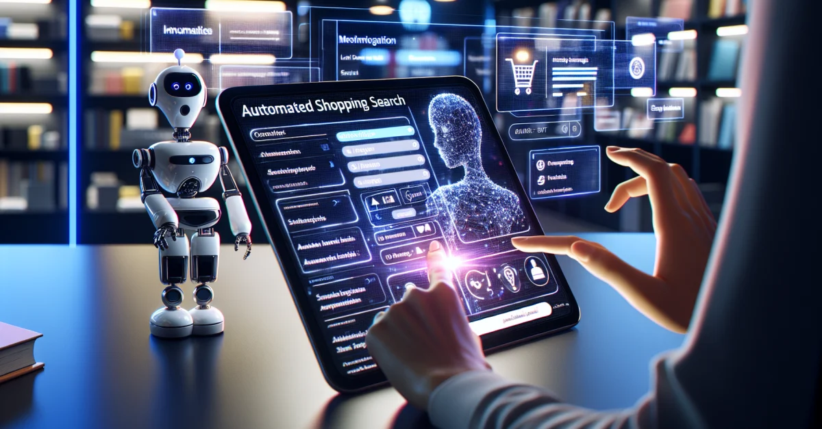 Image depicts a user interacting with Meta's AI chatbot showcasing the new AI shopping search feature in a modern digital workspace.