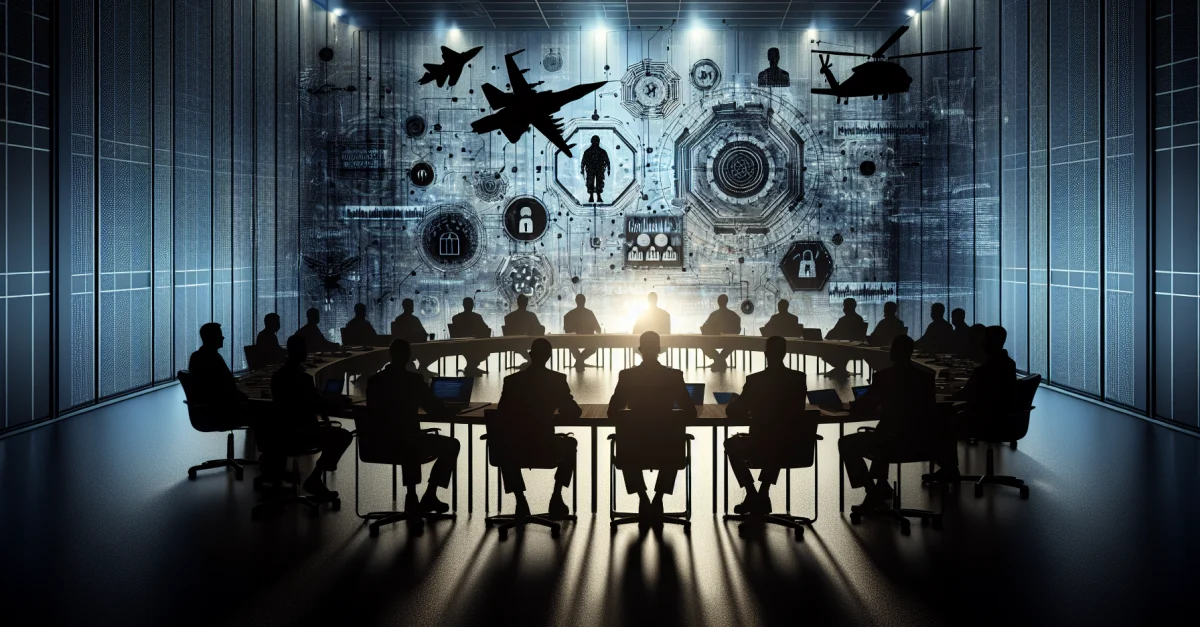 OpenAI-Chef Sam Altman gesteht fehlende Kontrolle über militärische KI-Nutzung im Pentagon. Bild zeigt die ernste Diskussion über ethische Implikationen.