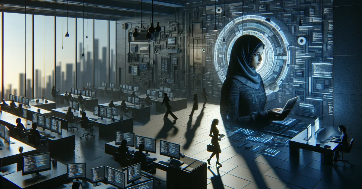 Studie zeigt, dass KI-Agenten sich auf Programmierung konzentrieren und 92 % des US-Arbeitsmarktes ignorieren, dargestellt durch einen einsamen Programmierer.