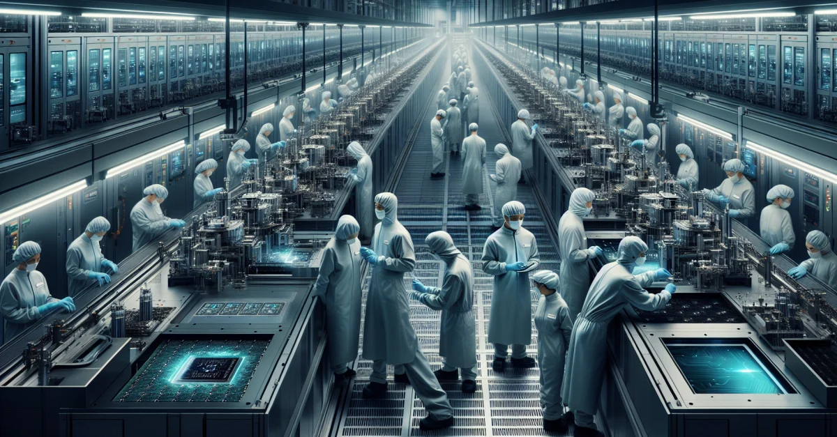 Advanced production lines at TSMC focused on AI chip manufacturing highlight technological advancements in the semiconductor industry.