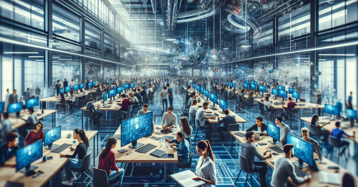 Ein kreativer Arbeitsraum am MIT, in dem Studenten und Forscher an innovativen Ideen arbeiten, um KI und Kreativität zu verbinden.