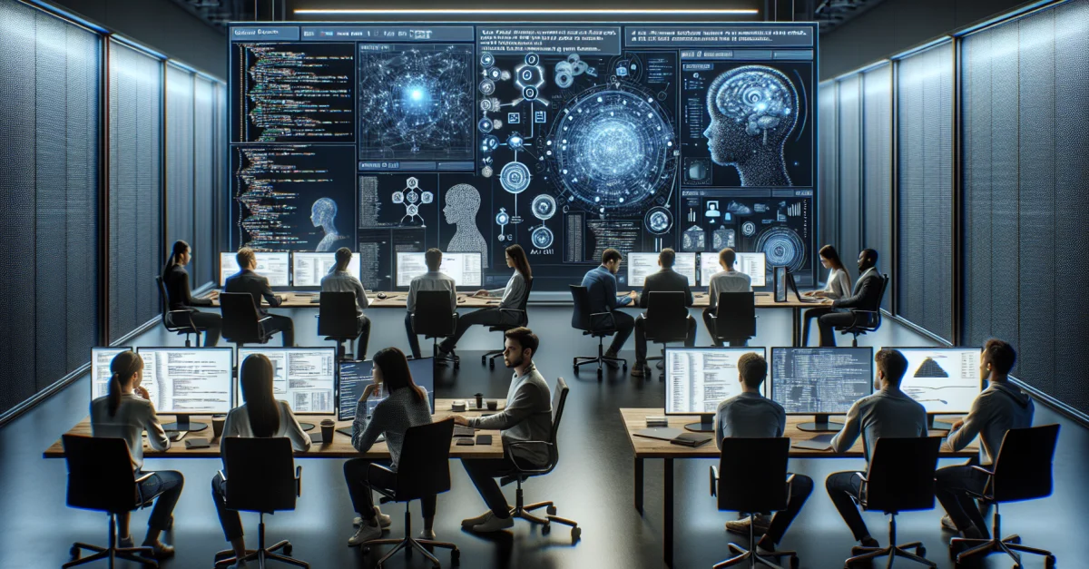 A development team working on software solutions for AI agents, focusing on human-machine interaction and ethical considerations.