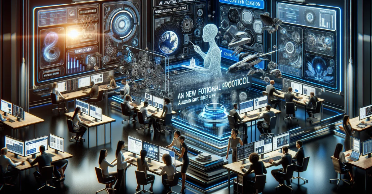 Professionelle Zusammenarbeit in einem modernen Büro, das die Integration von KI in die Inhaltsverwaltung bei WordPress.com zeigt.