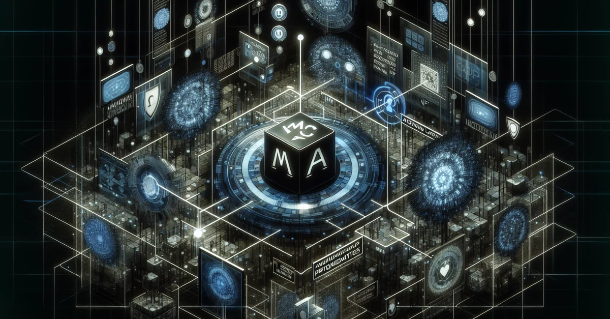 Ein Bild, das die Zukunft der KI-Agenten darstellt, mit digitalen Netzwerken und autonomen Systemen, die die neuen Protokolle symbolisieren.