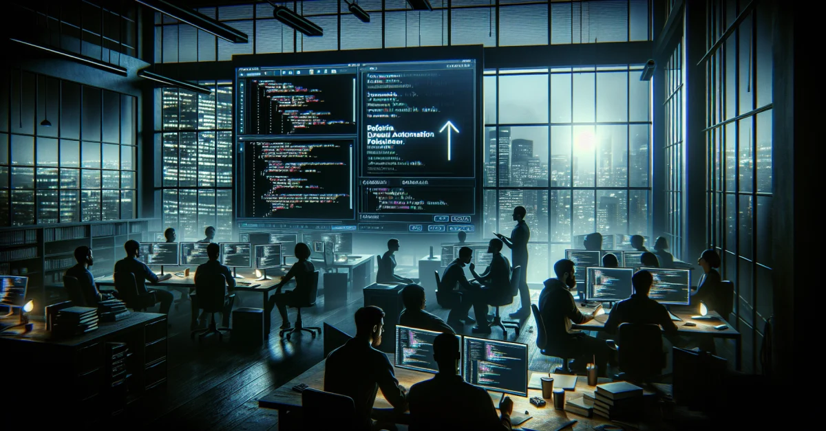 Developers discuss the risks of Claude Code's new Auto Mode in a modern office. The focus is on the trade-off between safety and speed.