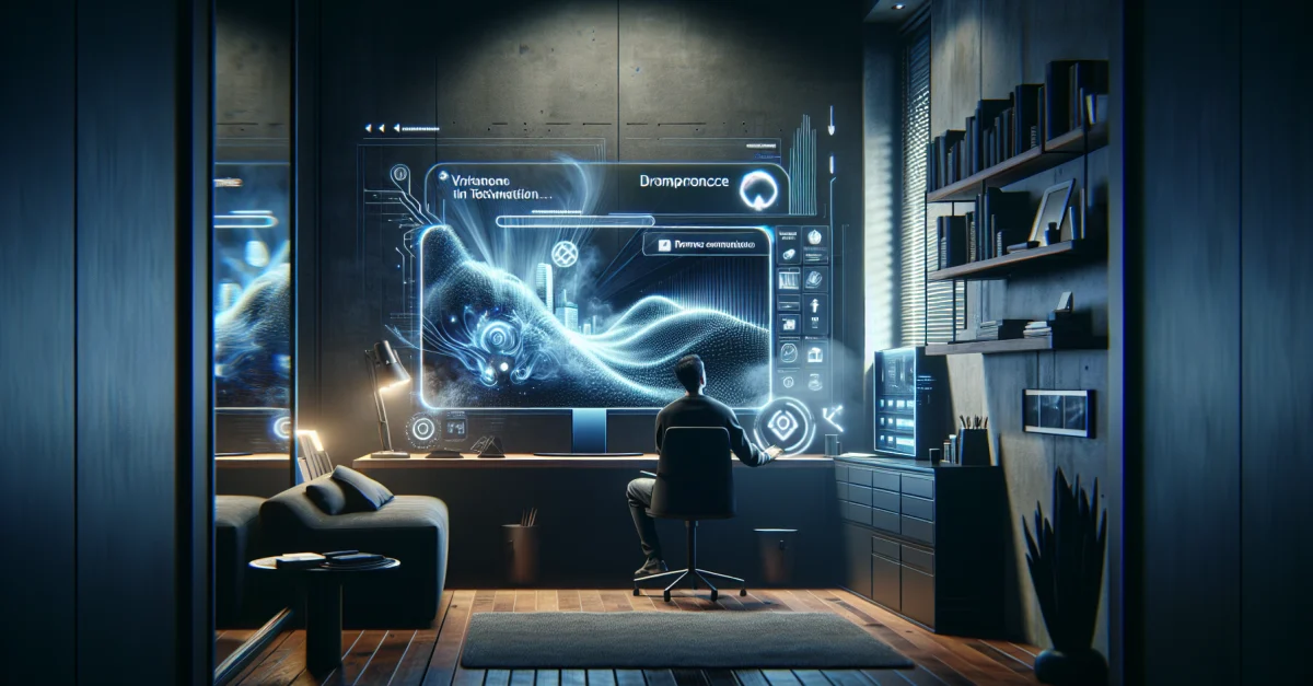 A user controls their Mac in a modern home office, showcasing the revolution of remote control by Anthropic's Claude.