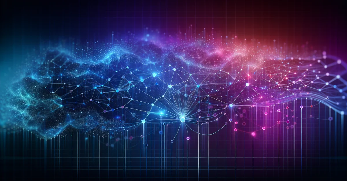 Abstrakte Darstellung des föderierten Unlearning in der KI, die das selektive Entfernen von Datenströmen aus einem zentralen Trainingsmodell zeigt.